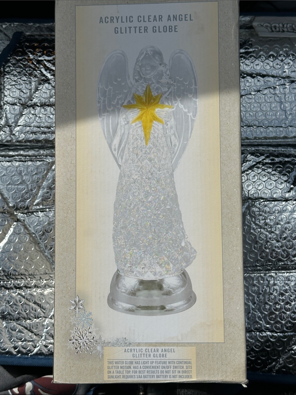 Cracker Barrel Clear Acrylic Angel with Gold Star Accent